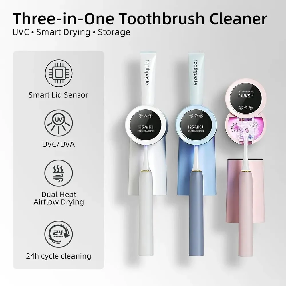 Wall Mounted Toothbrush Holder 3-in-1 Electric Toothbrush Organizer Personal Use
